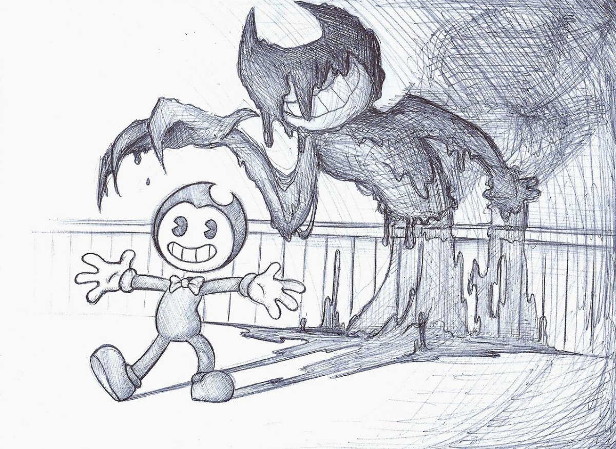 БЕНДИ И чернильная машина для срисовки