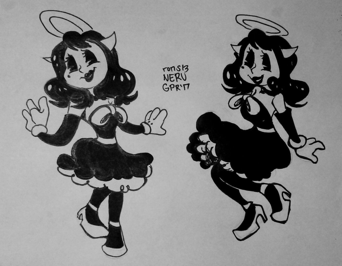 Ангел Алиса из БЕНДИ раскраска