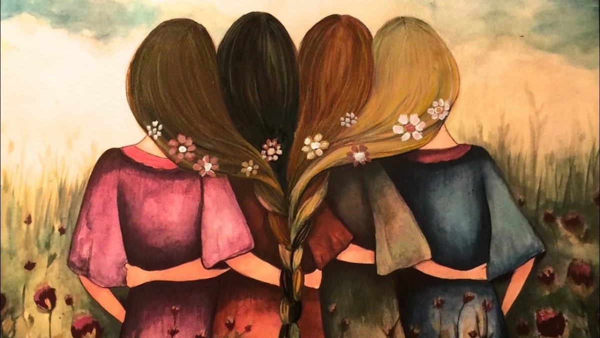 Подружки рисунок