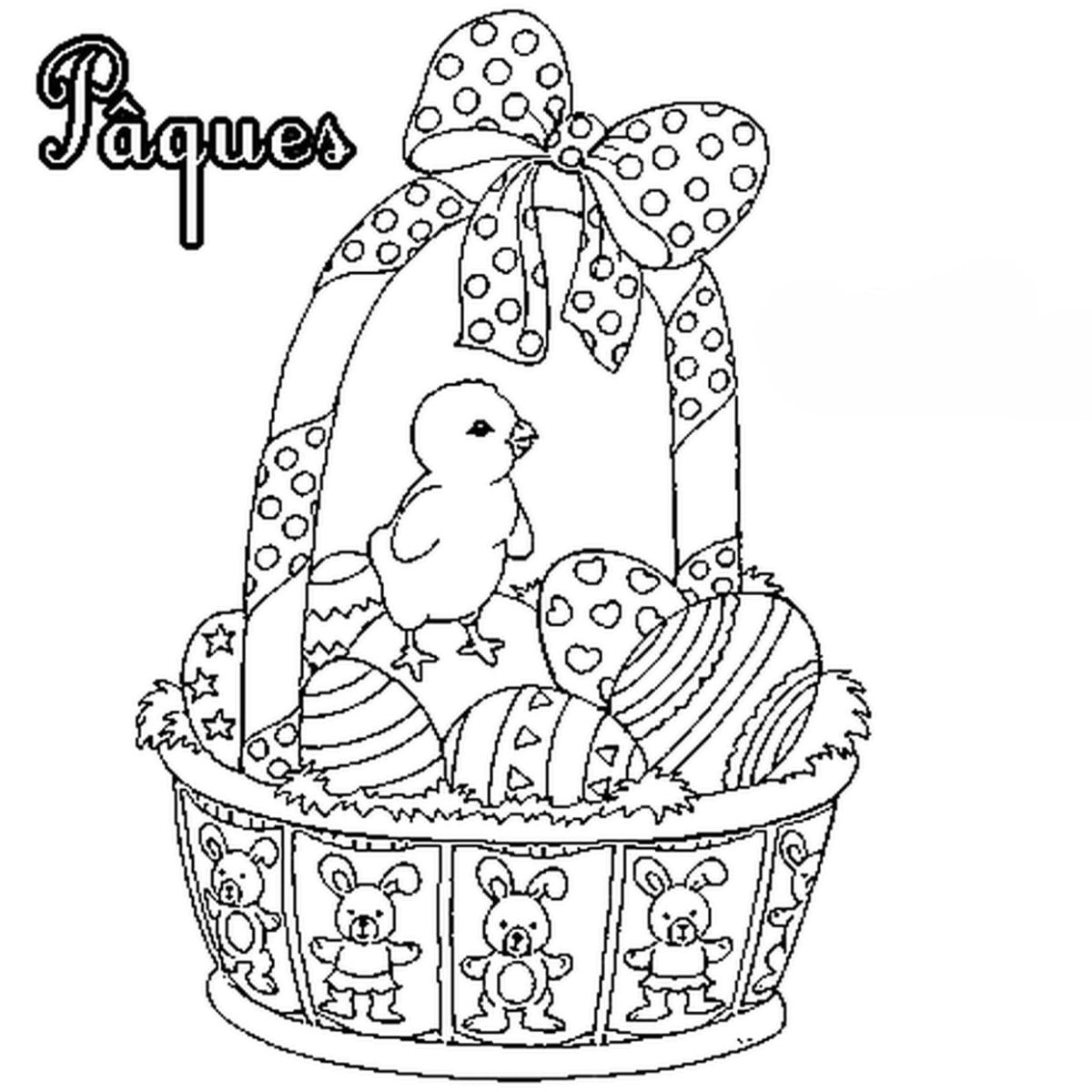 Контур натюрморт Пасхальный