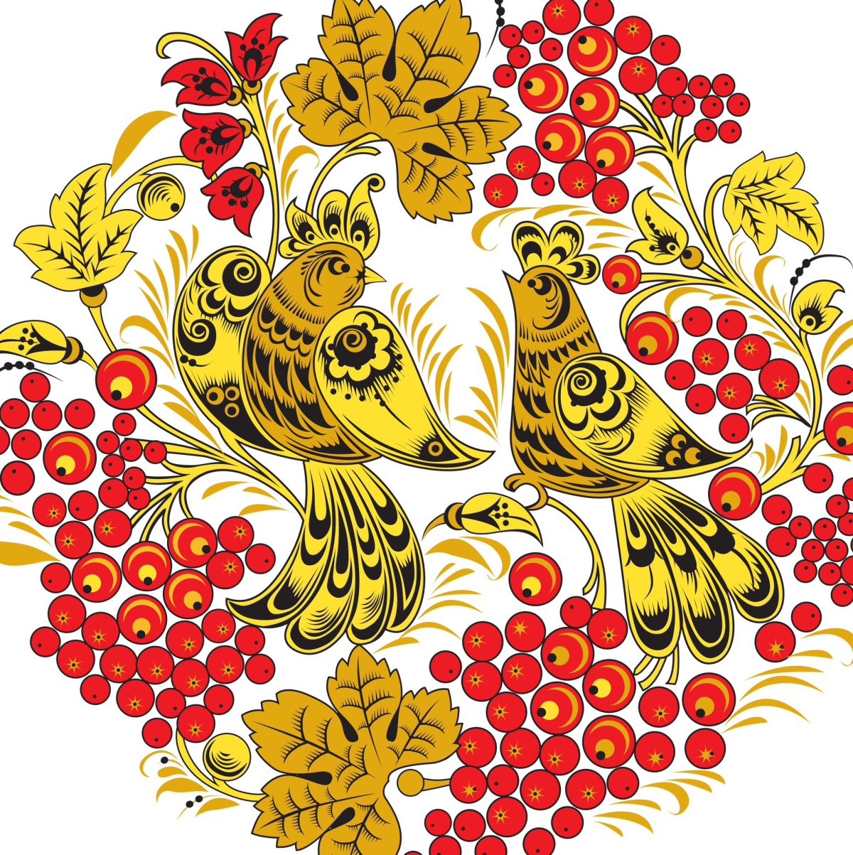 Роспись Хохломская русская народная