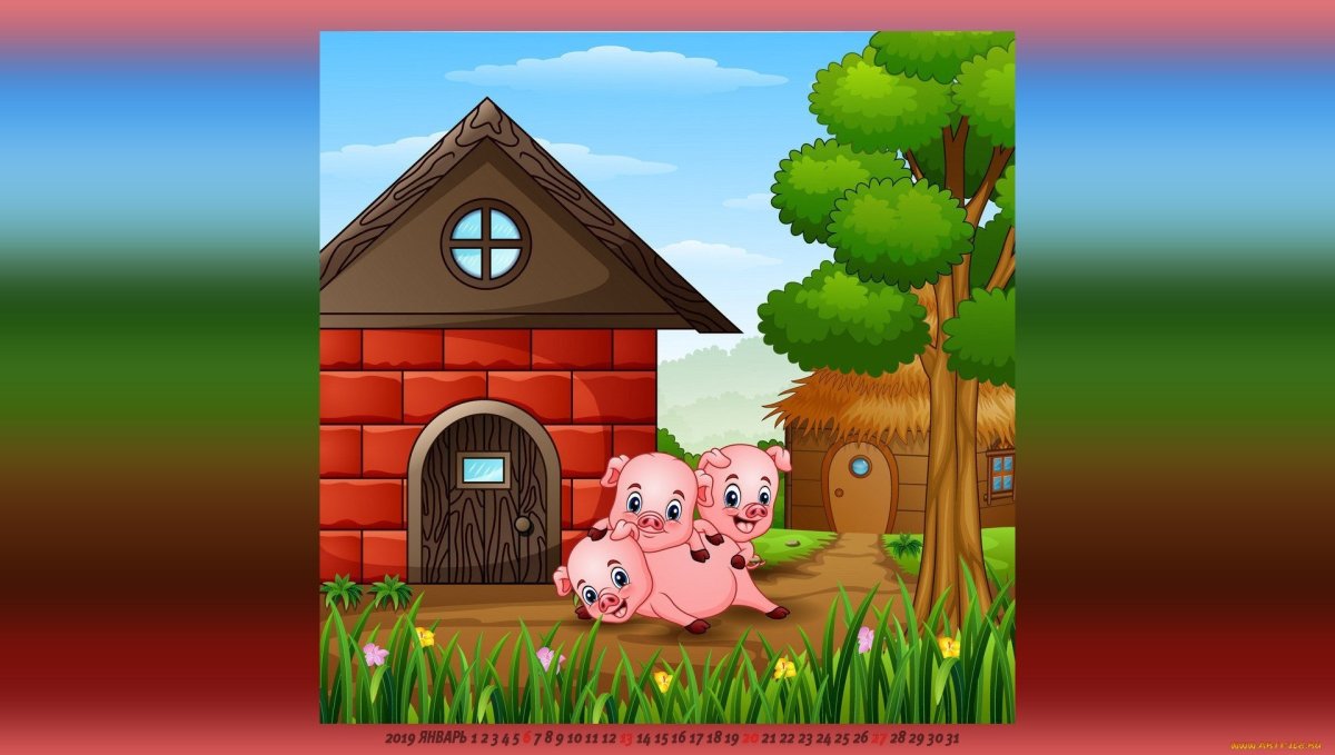 Набор пазлов Vladi Toys сказки - три поросенка