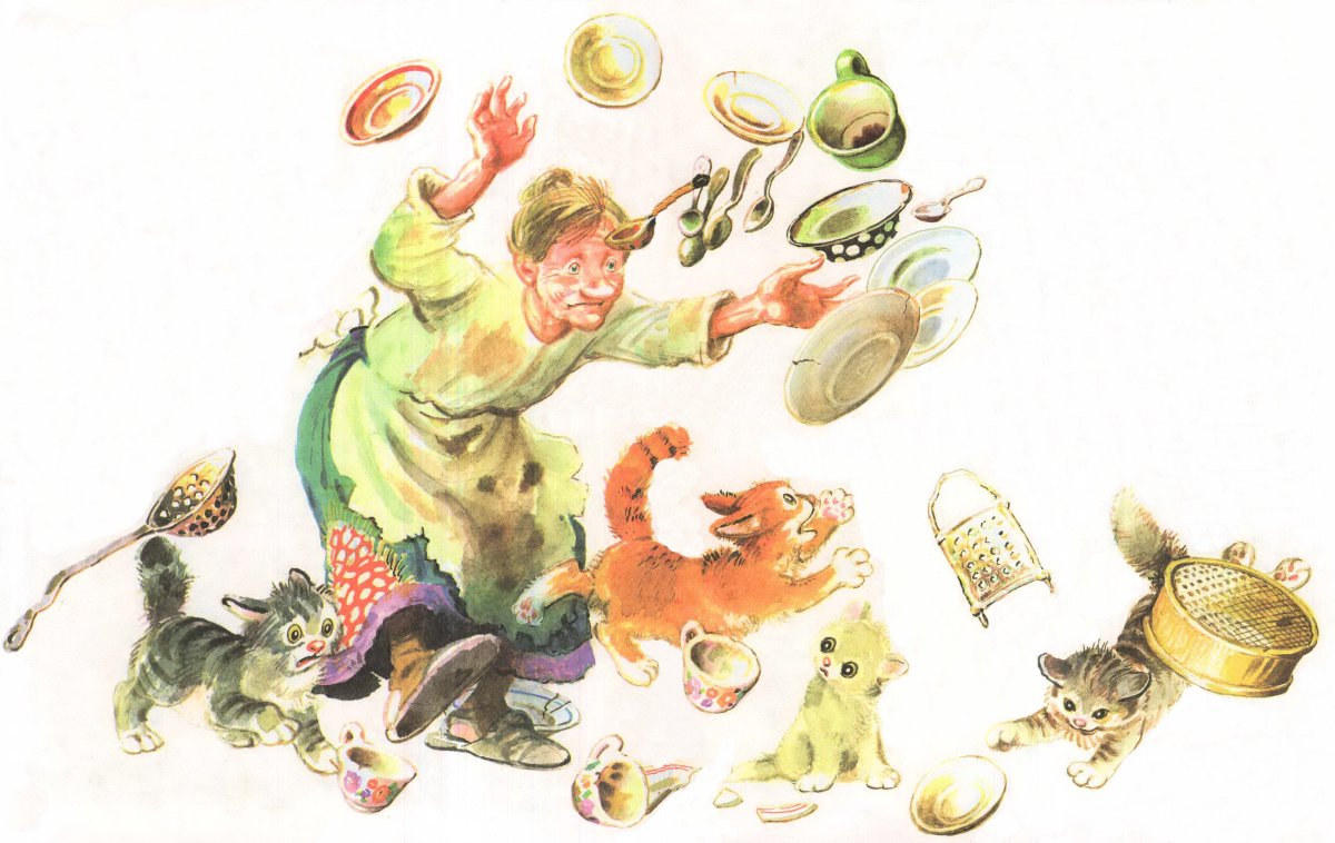 Раскраска веселая бабушка