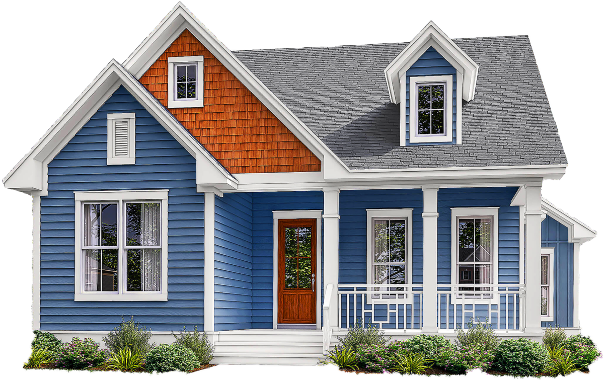 Домик на белом фоне