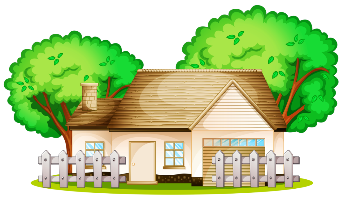 Дом на белом фоне для детей