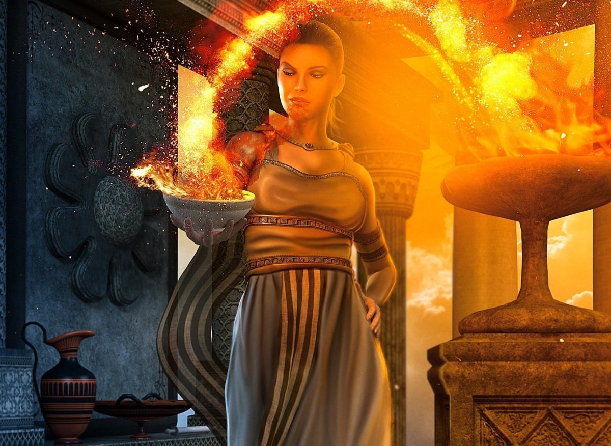 Богиня Гестия рисунок