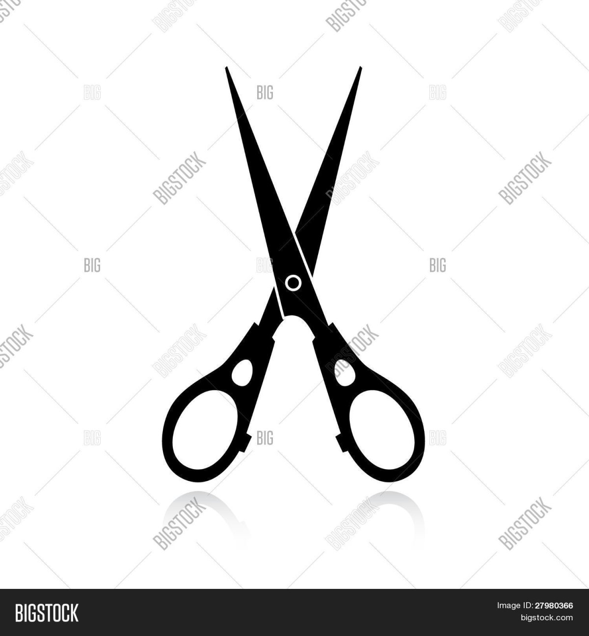 Ножницы черные раскрытые