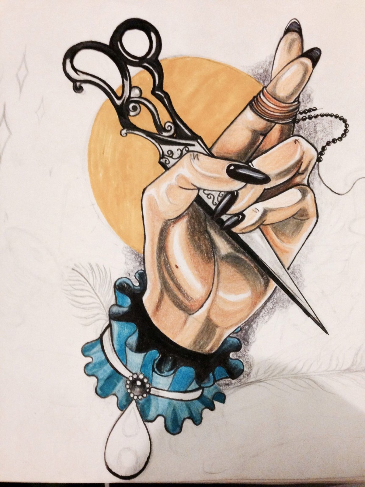 Тату с изображением ножниц