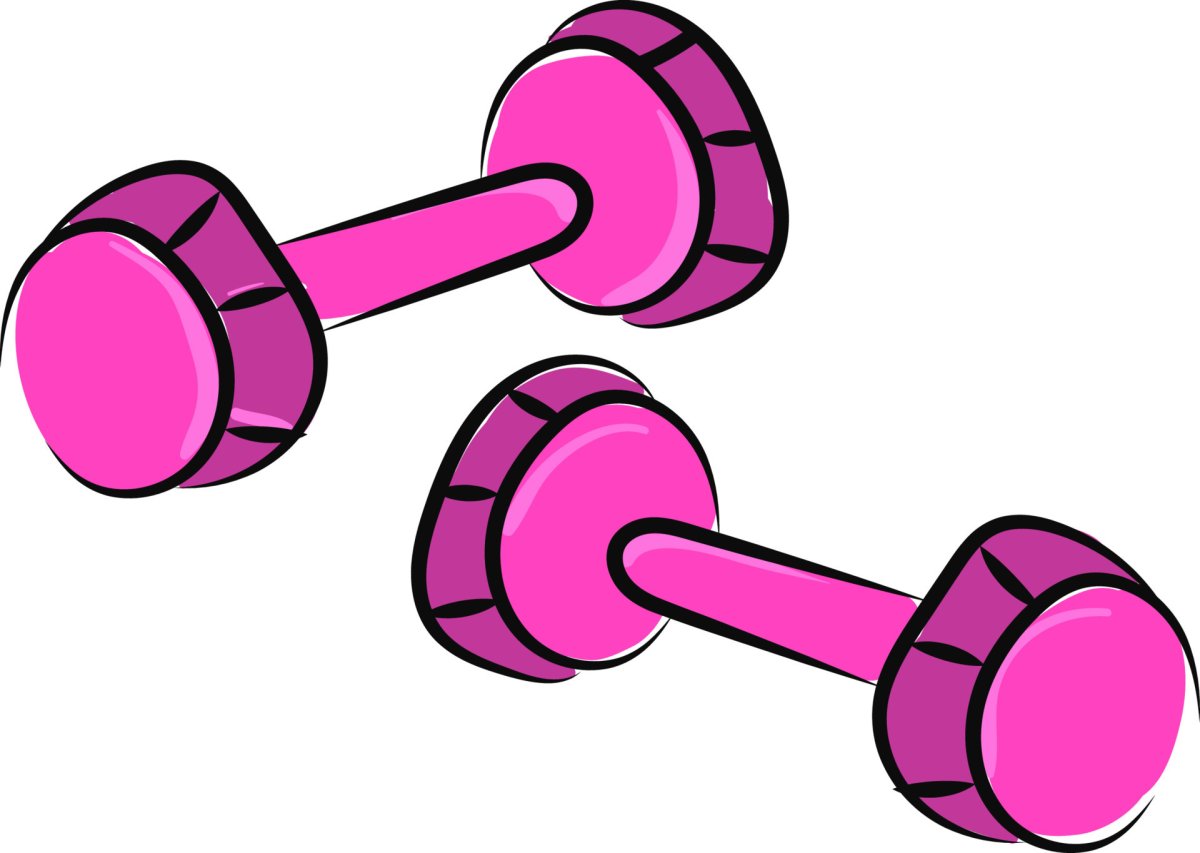 Гантеля розовая рисунок