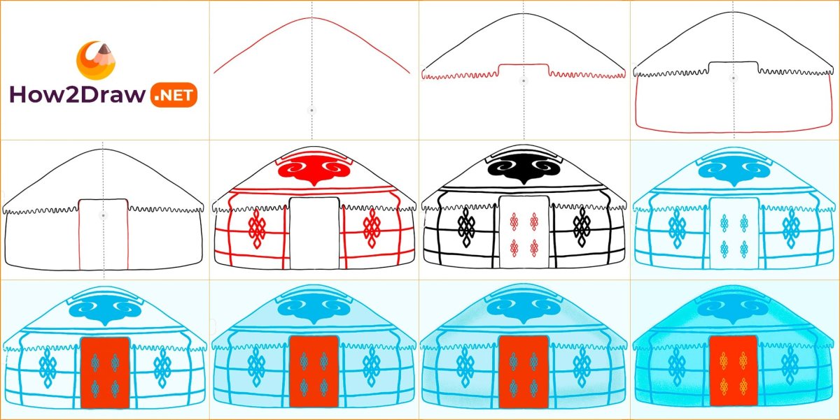 Юрта раскраска для детей