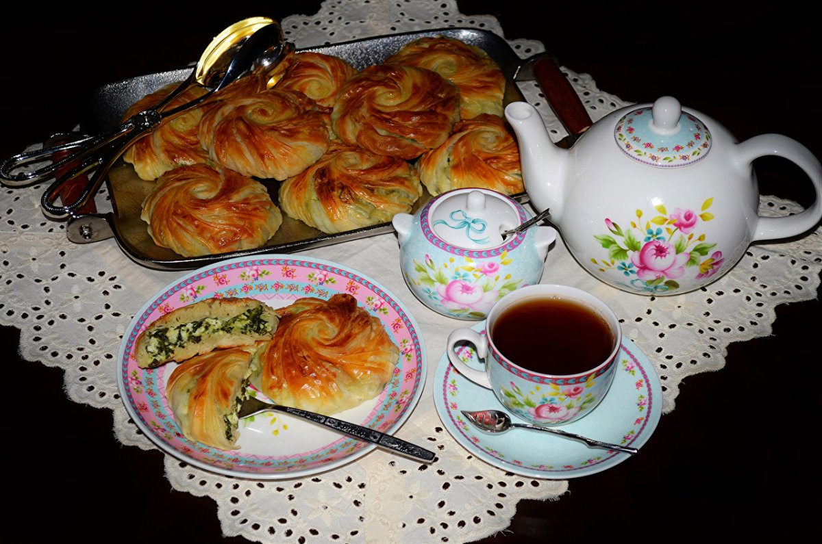 Чай с булочкой