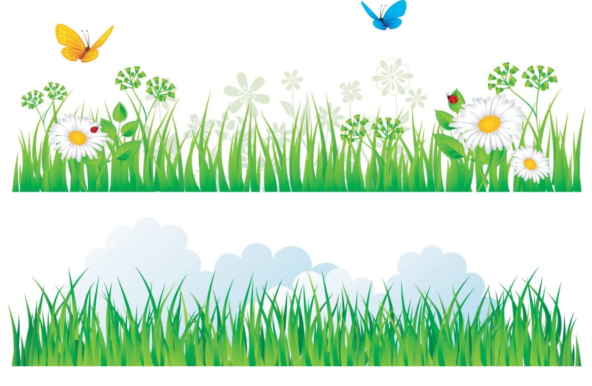 Трава с цветами для вырезания