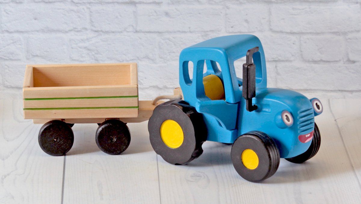 Трактор рисовалка с тележкой