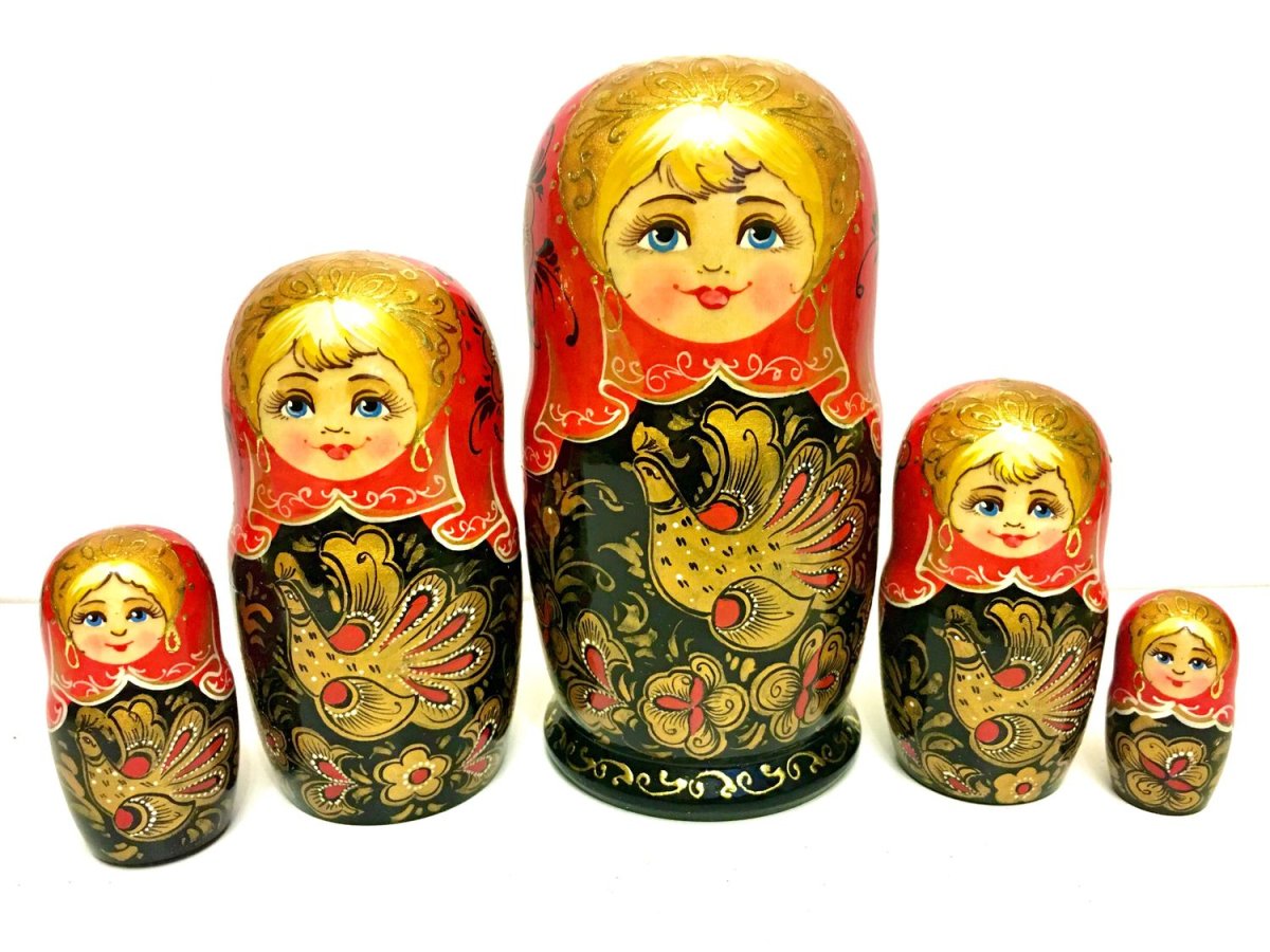 Матрёшка расписанная под Гжель