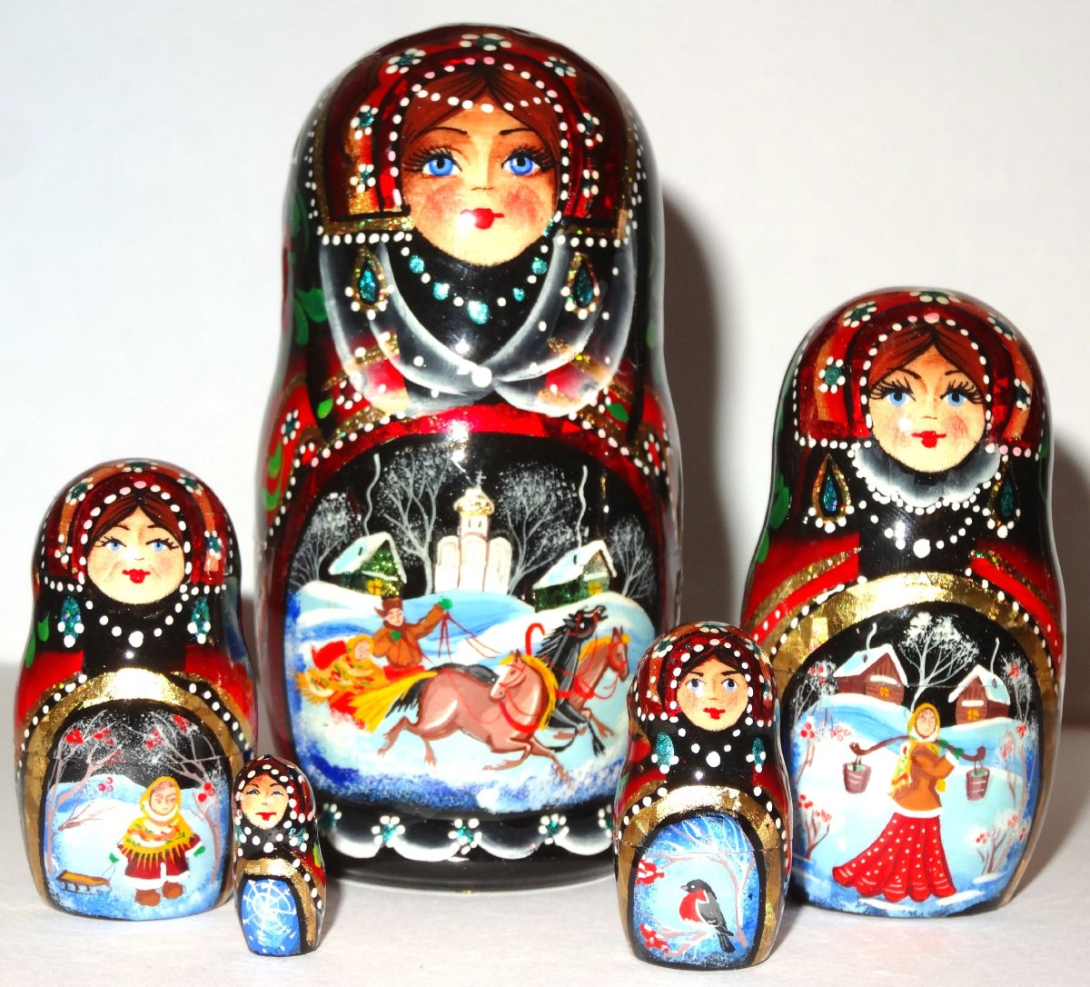 Матрешка "Хохлома", 10 мест